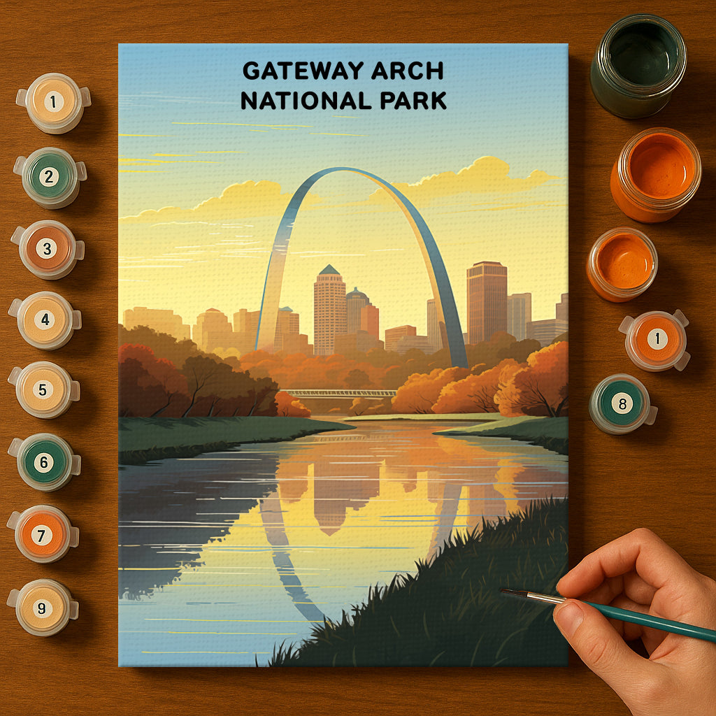 Gateway Arch National Park (Original Edition) | Paint by Numbers Kit EasyArtJoy
