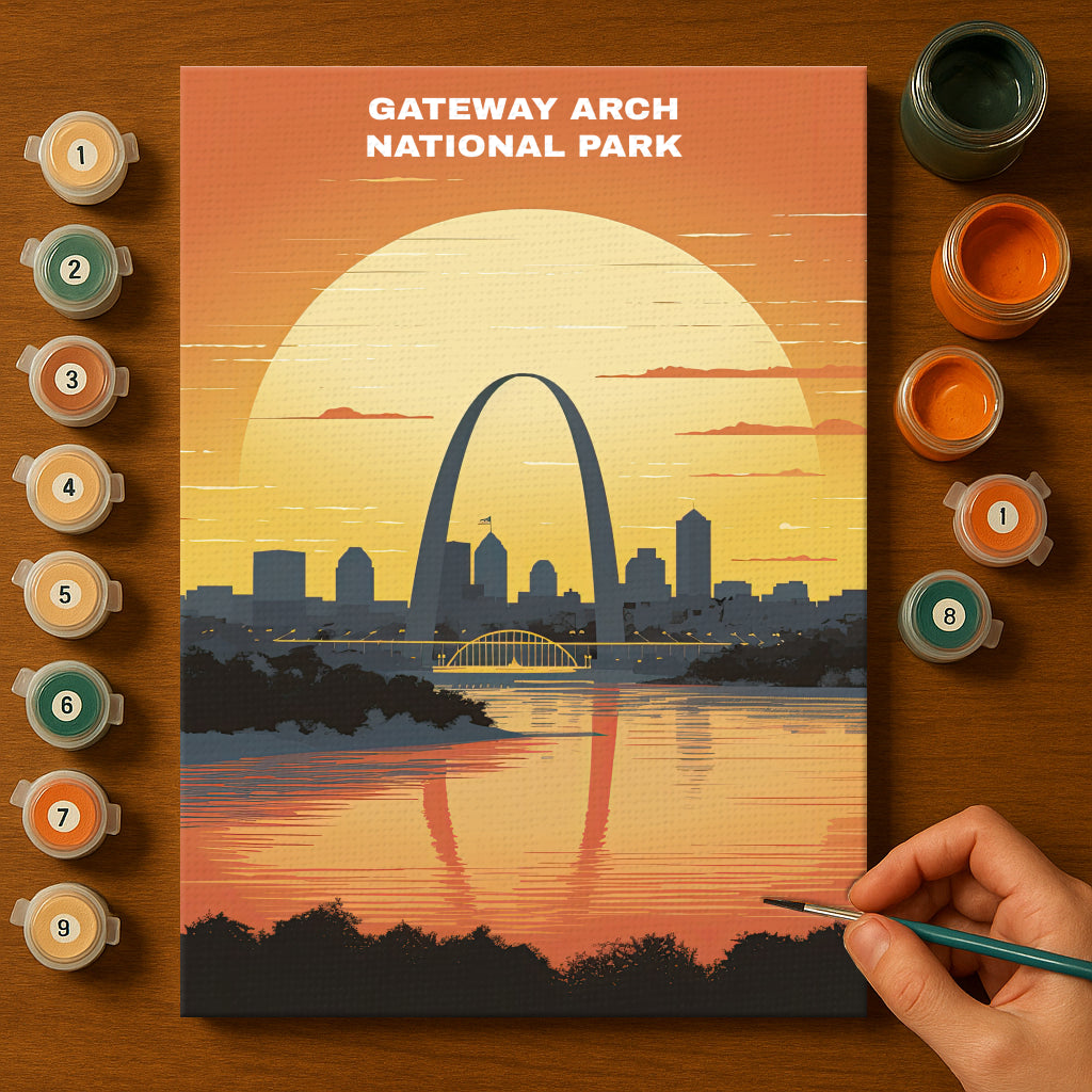 Gateway Arch National Park | Paint by Numbers Kit EasyArtJoy