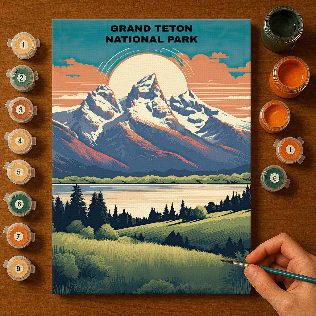 Grand Teton National Park | Paint by Numbers Kit EasyArtJoy