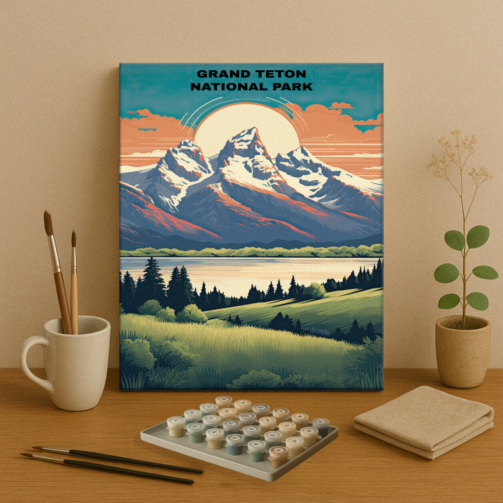 Grand Teton National Park | Paint by Numbers Kit EasyArtJoy