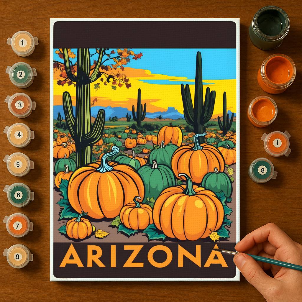 Halloween Arizona US State - Paint by numbers kit