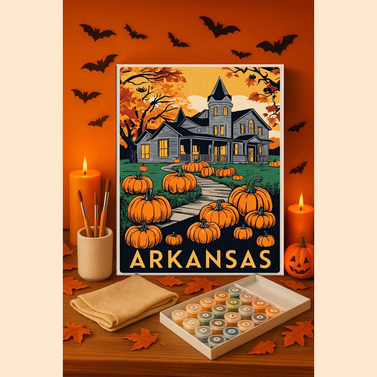 Halloween Arkansas US State - Paint by numbers kit
