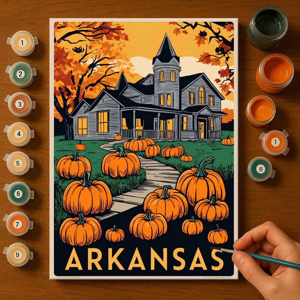 Halloween Arkansas US State - Paint by numbers kit
