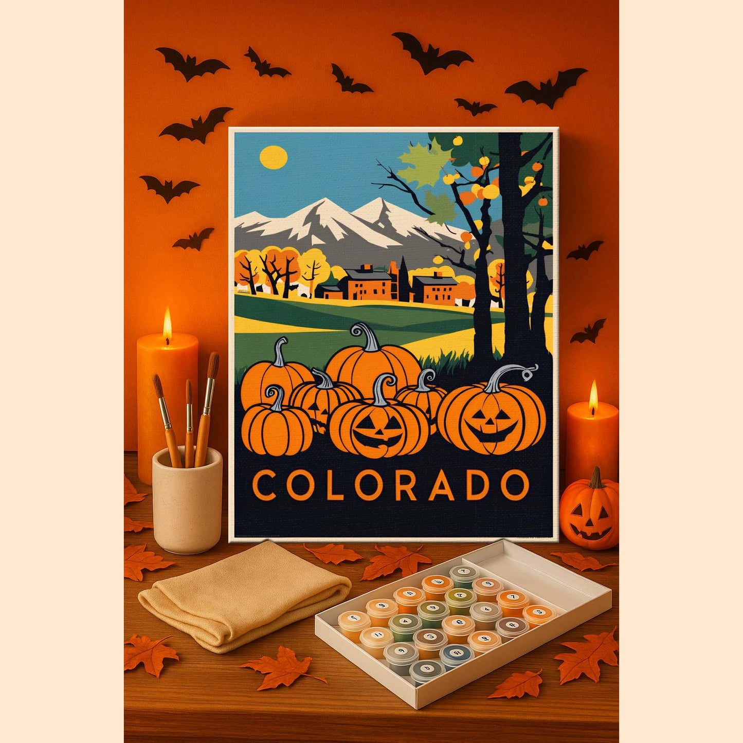 Halloween Colorado US State - Paint by numbers kit