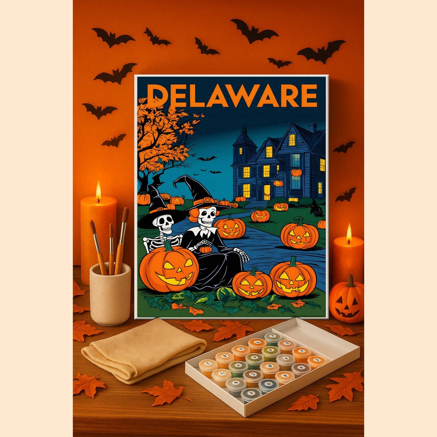 Halloween Delaware US State - Paint by numbers kit