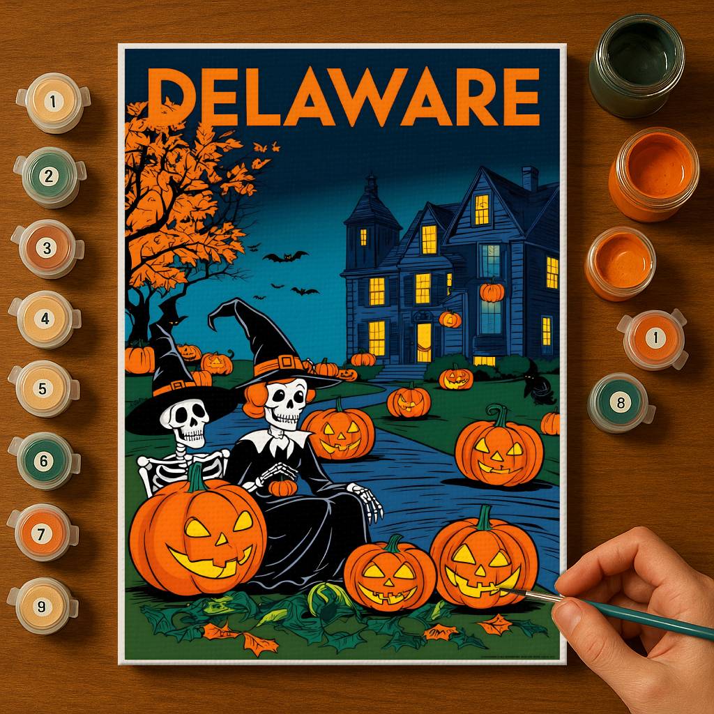 Halloween Delaware US State - Paint by numbers kit