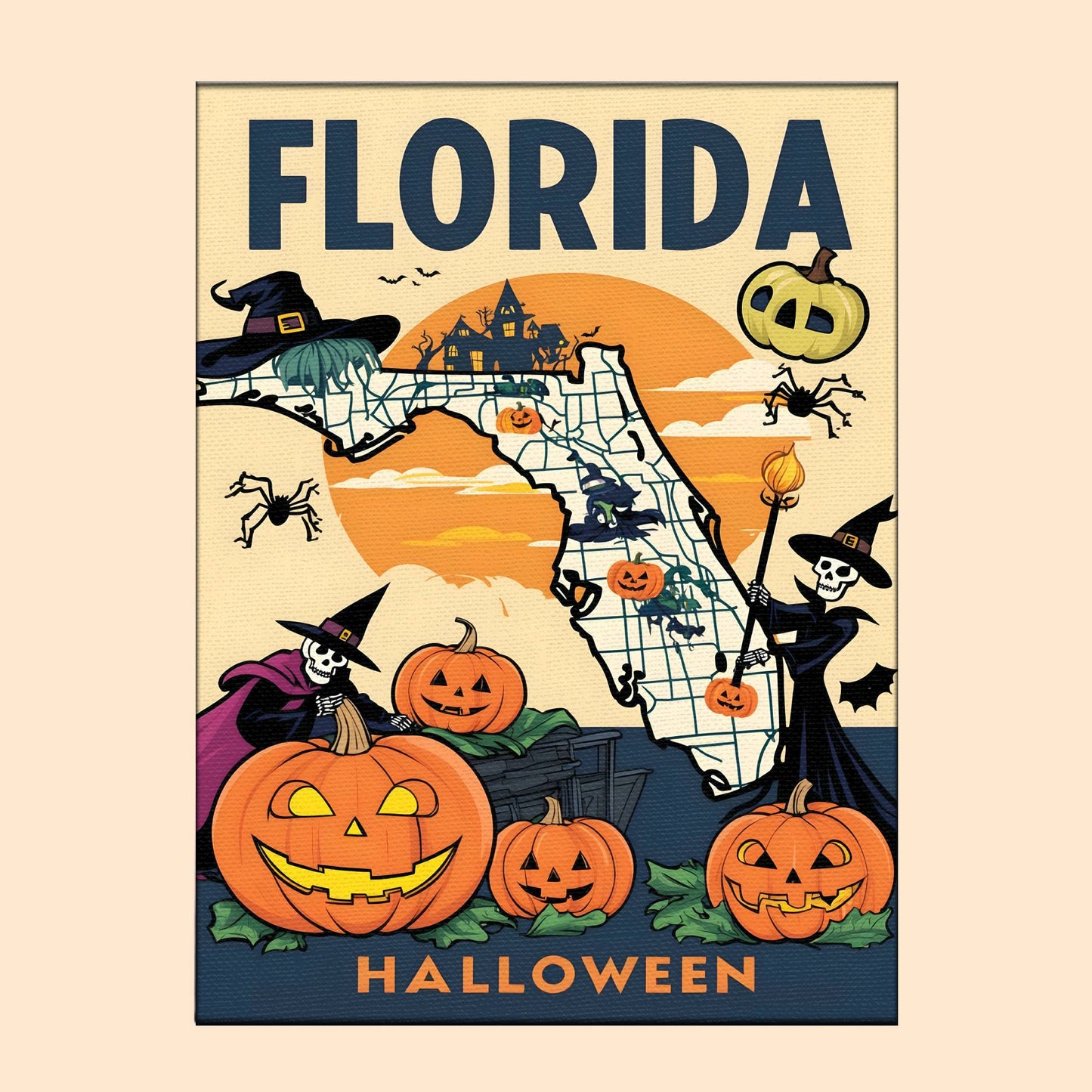 Halloween Florida US State - Paint by numbers kit