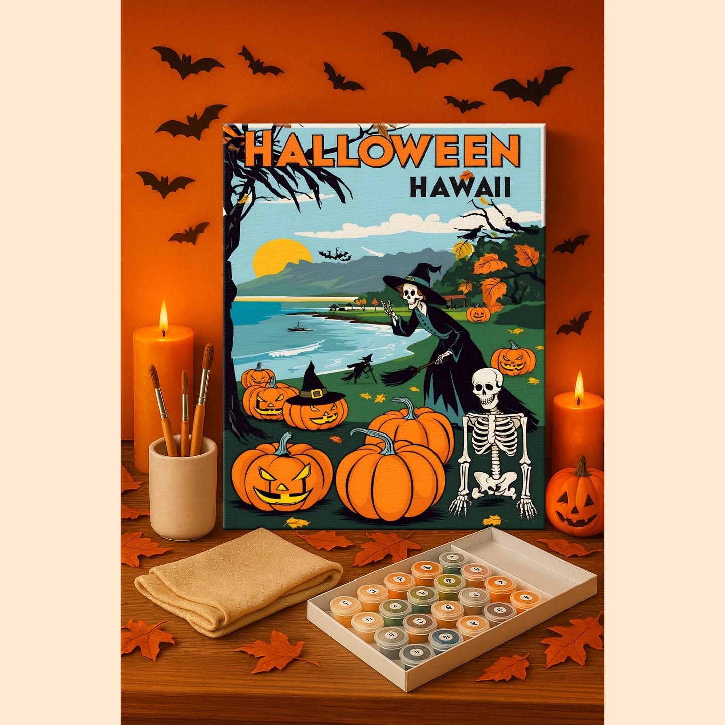 Halloween Hawaii US State - Paint by numbers kit