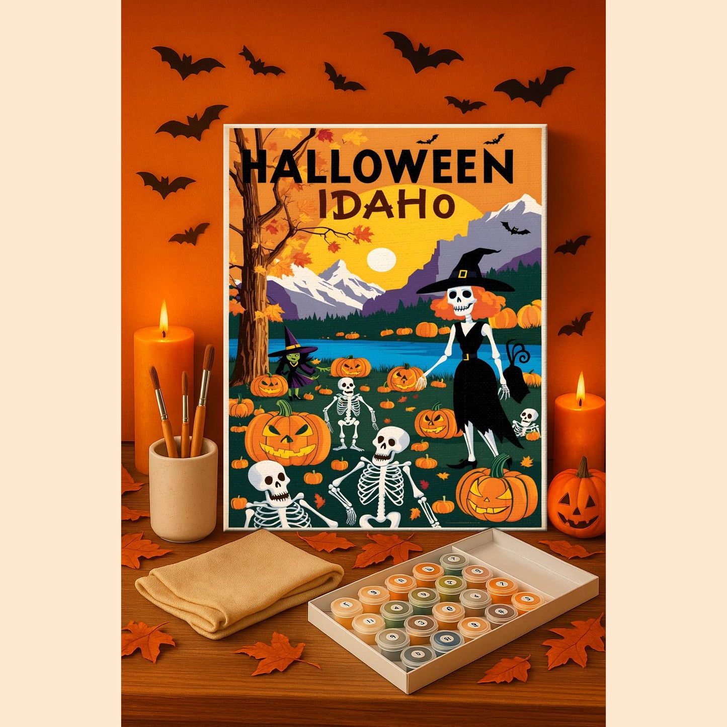 Halloween Idaho US State - Paint by numbers kit