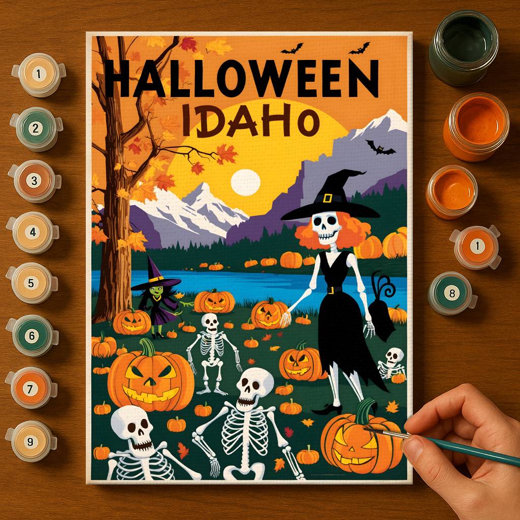 Halloween Idaho US State - Paint by numbers kit