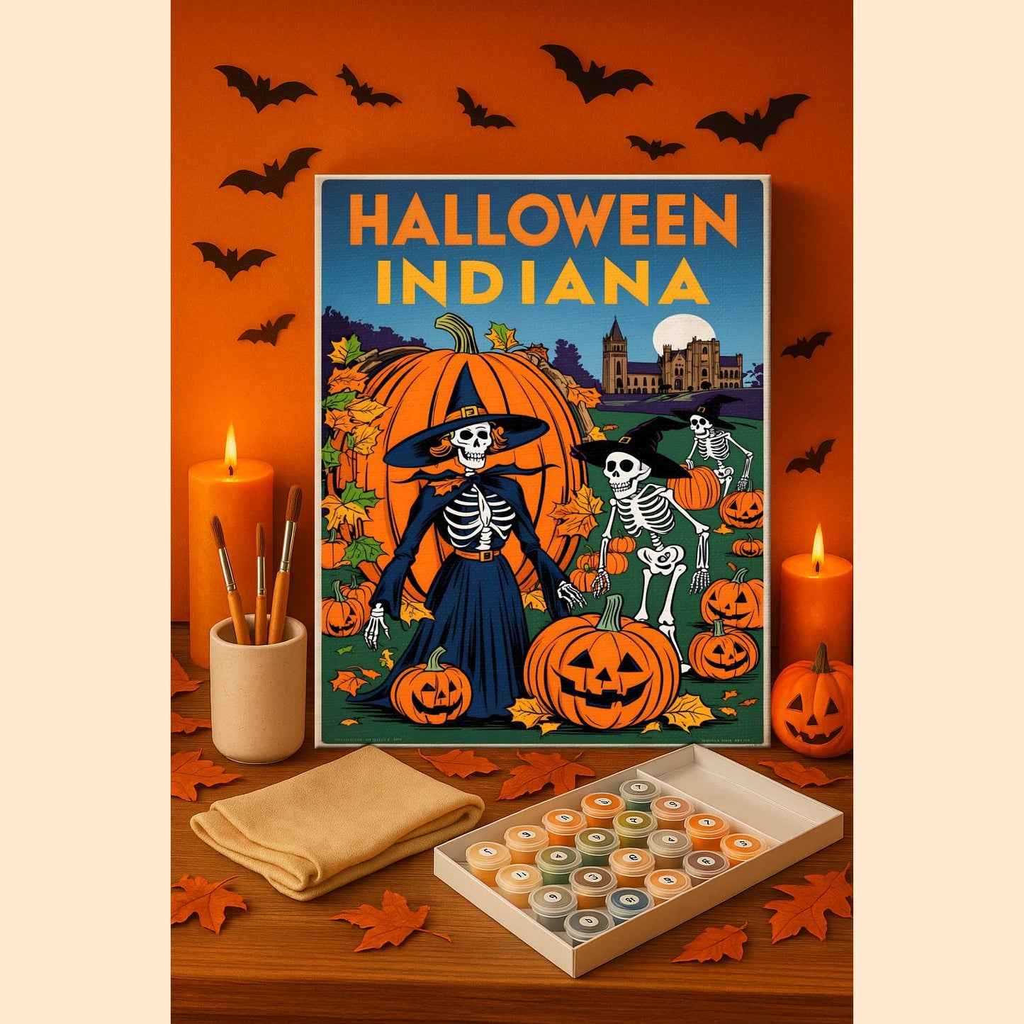 Halloween Indiana US State - Paint by numbers kit