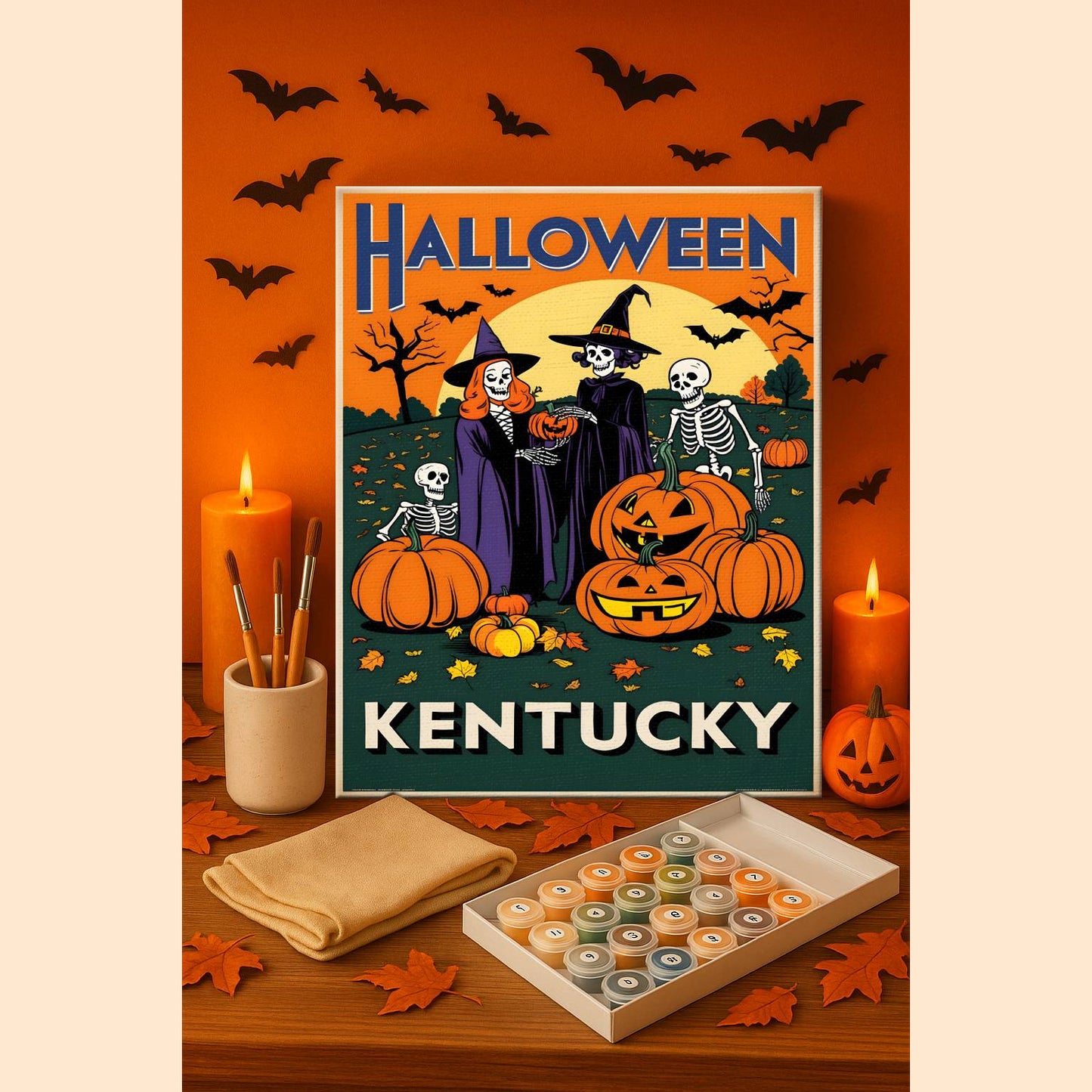 Halloween Kentucky US State - Paint by numbers kit
