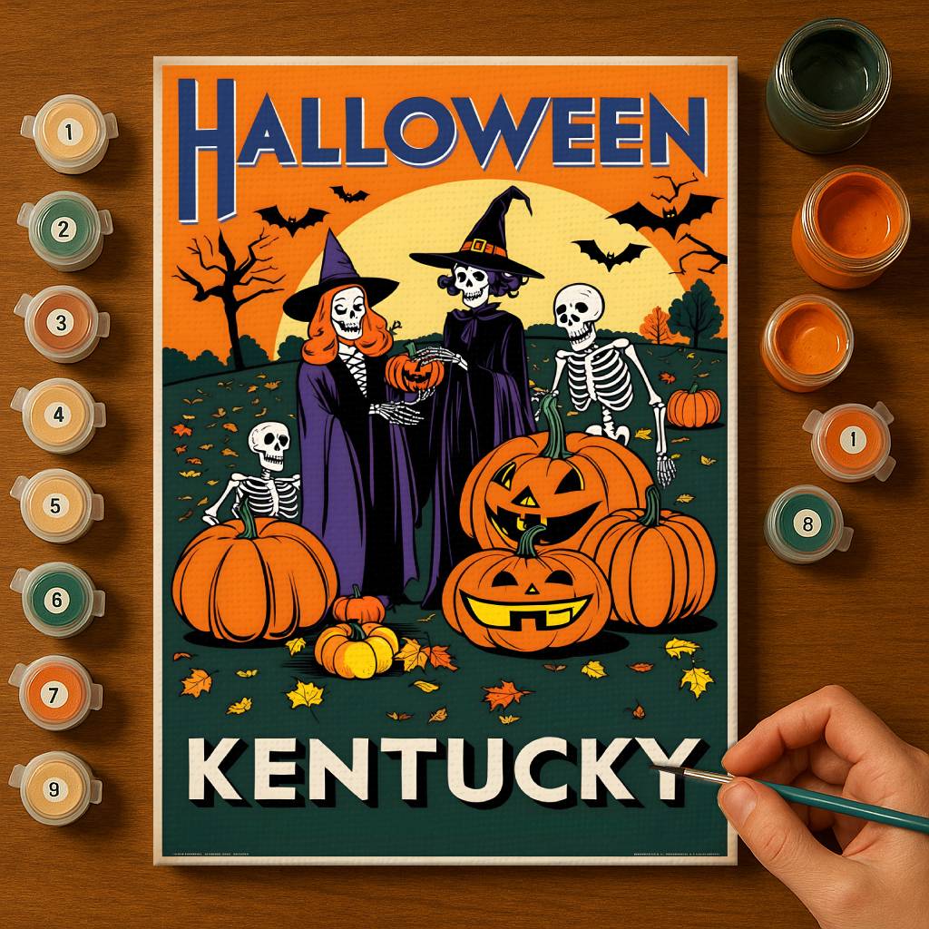 Halloween Kentucky US State - Paint by numbers kit