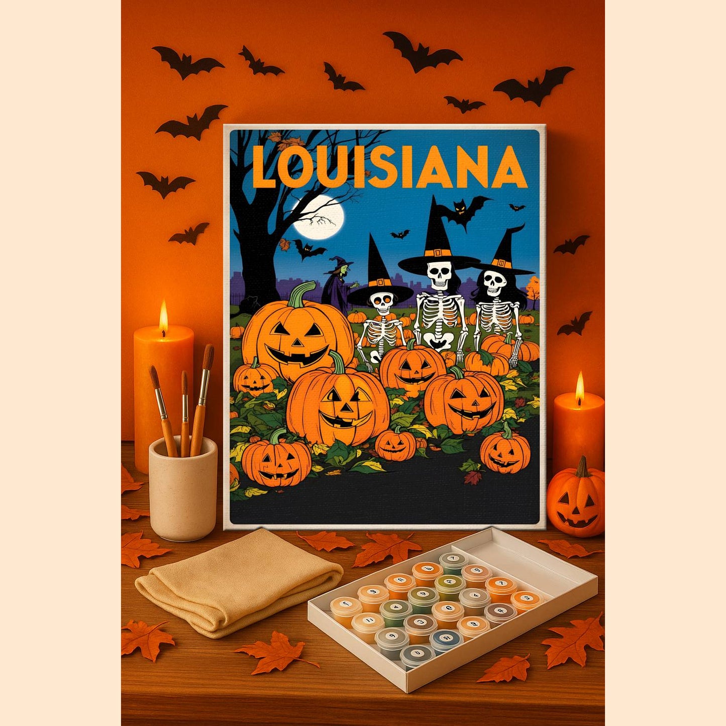 Halloween Louisiana US State - Paint by numbers kit