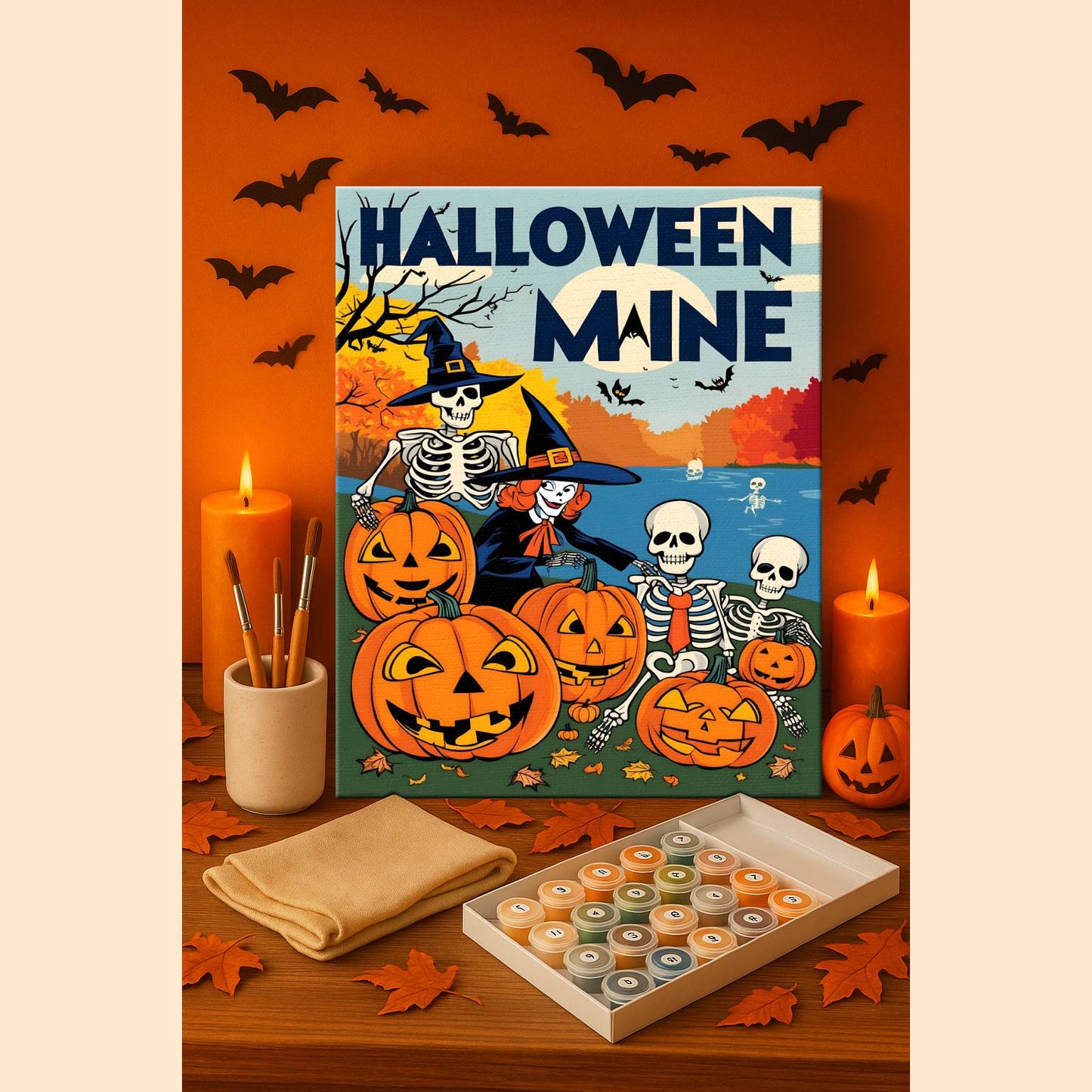 Halloween Maine US State - Paint by numbers kit