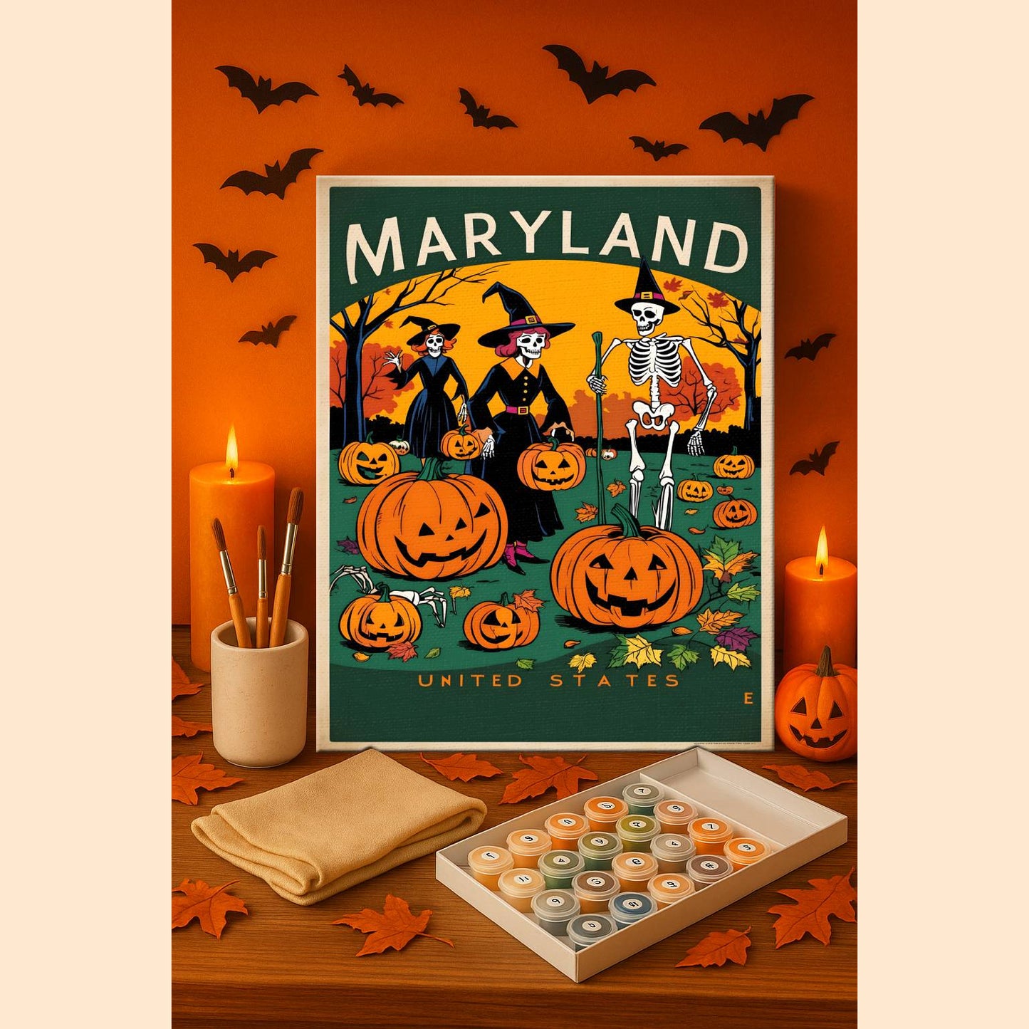 Halloween Marryland US State - Paint by numbers kit