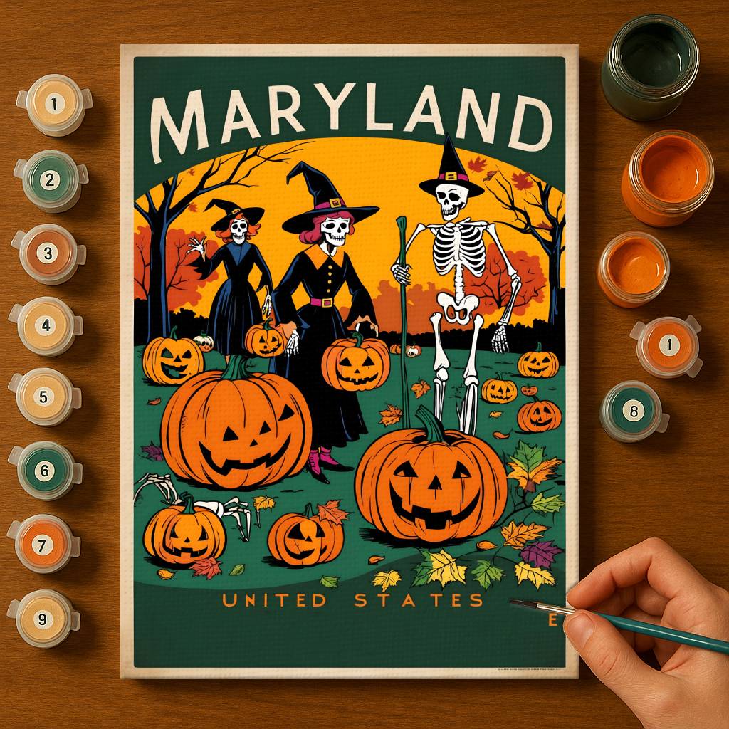 Halloween Marryland US State - Paint by numbers kit