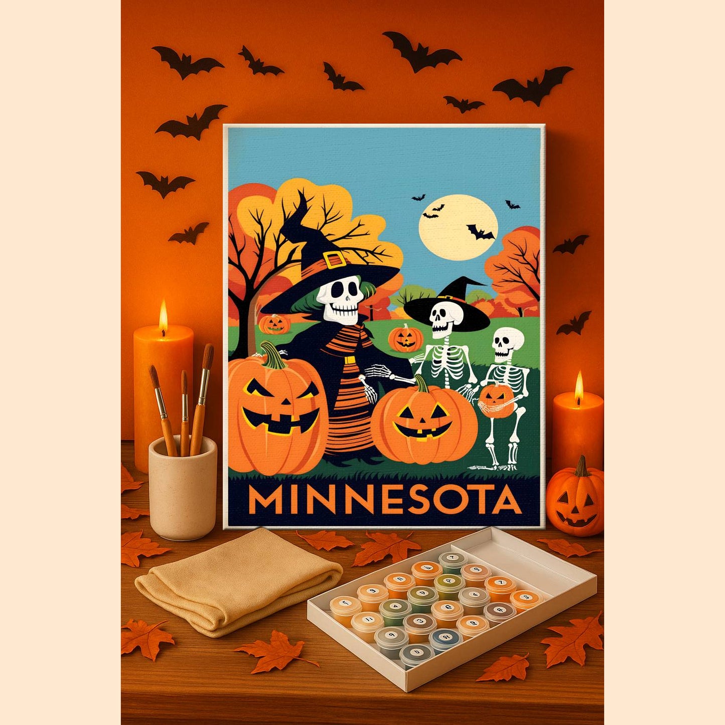 Halloween Minnesota US State - Paint by numbers kit