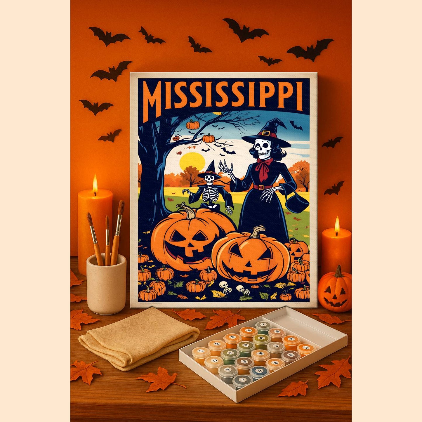 Halloween Mississippi US State - Paint by numbers kit