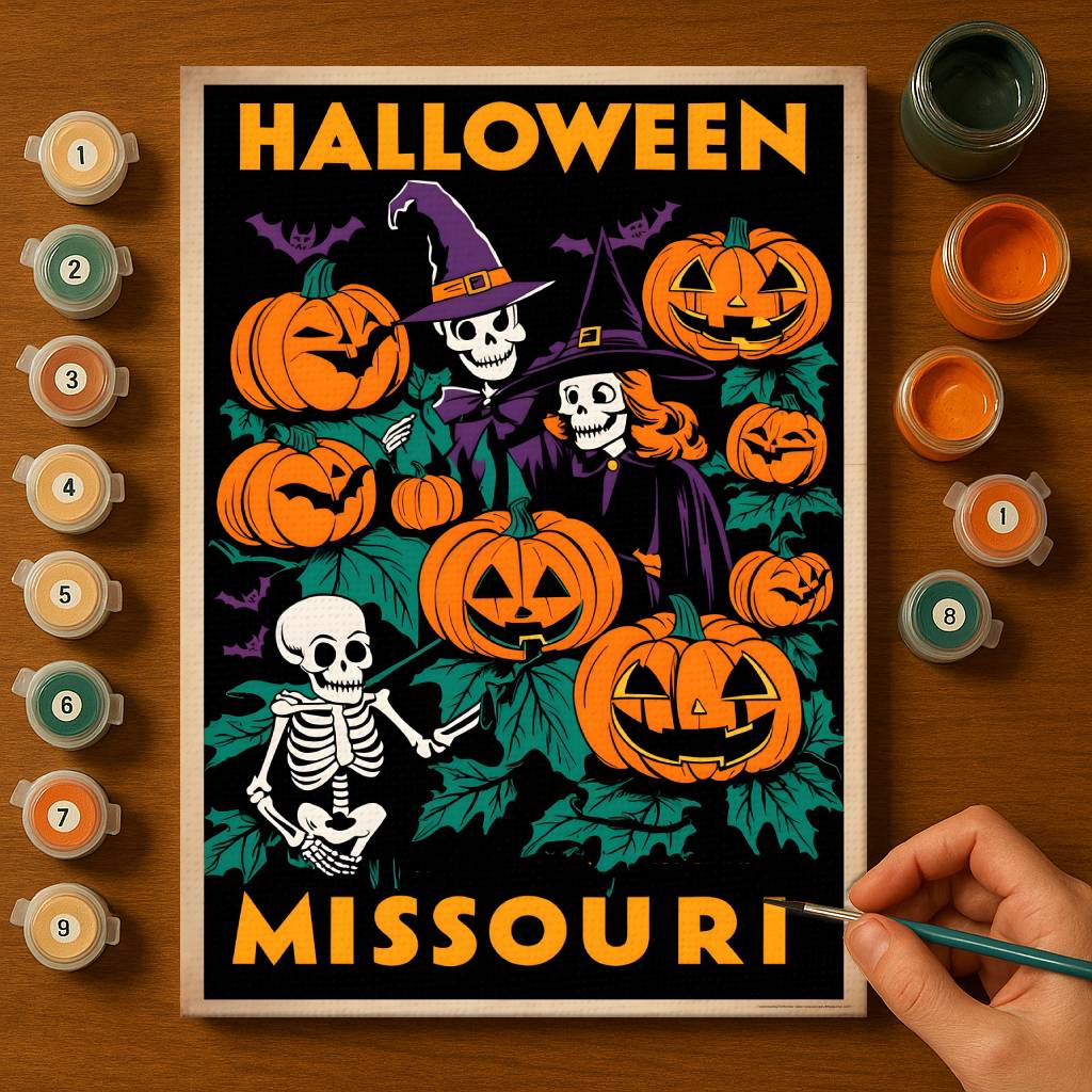 Halloween Missouri US State - Paint by numbers kit
