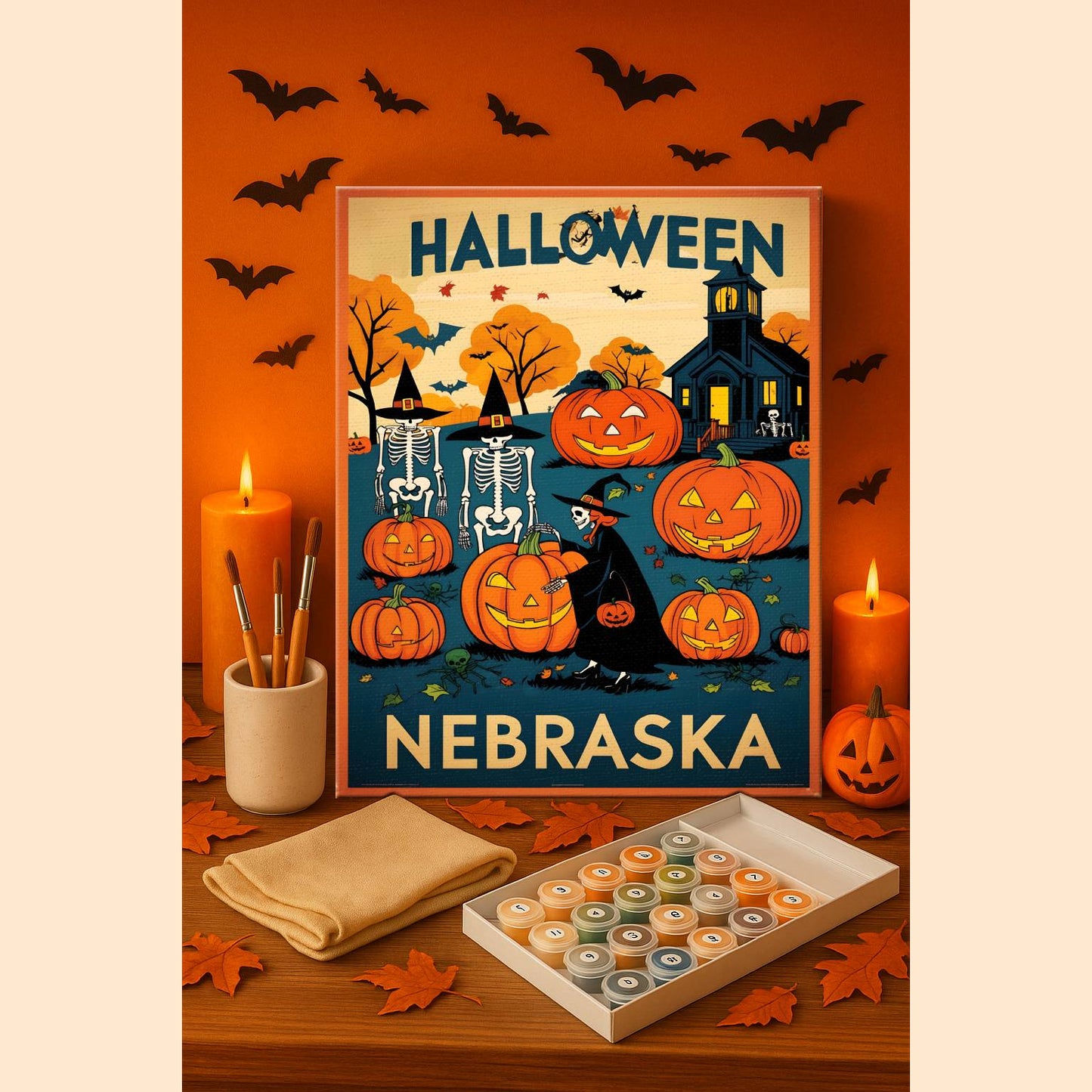 Halloween Rhode Island US State - Paint by numbers kit