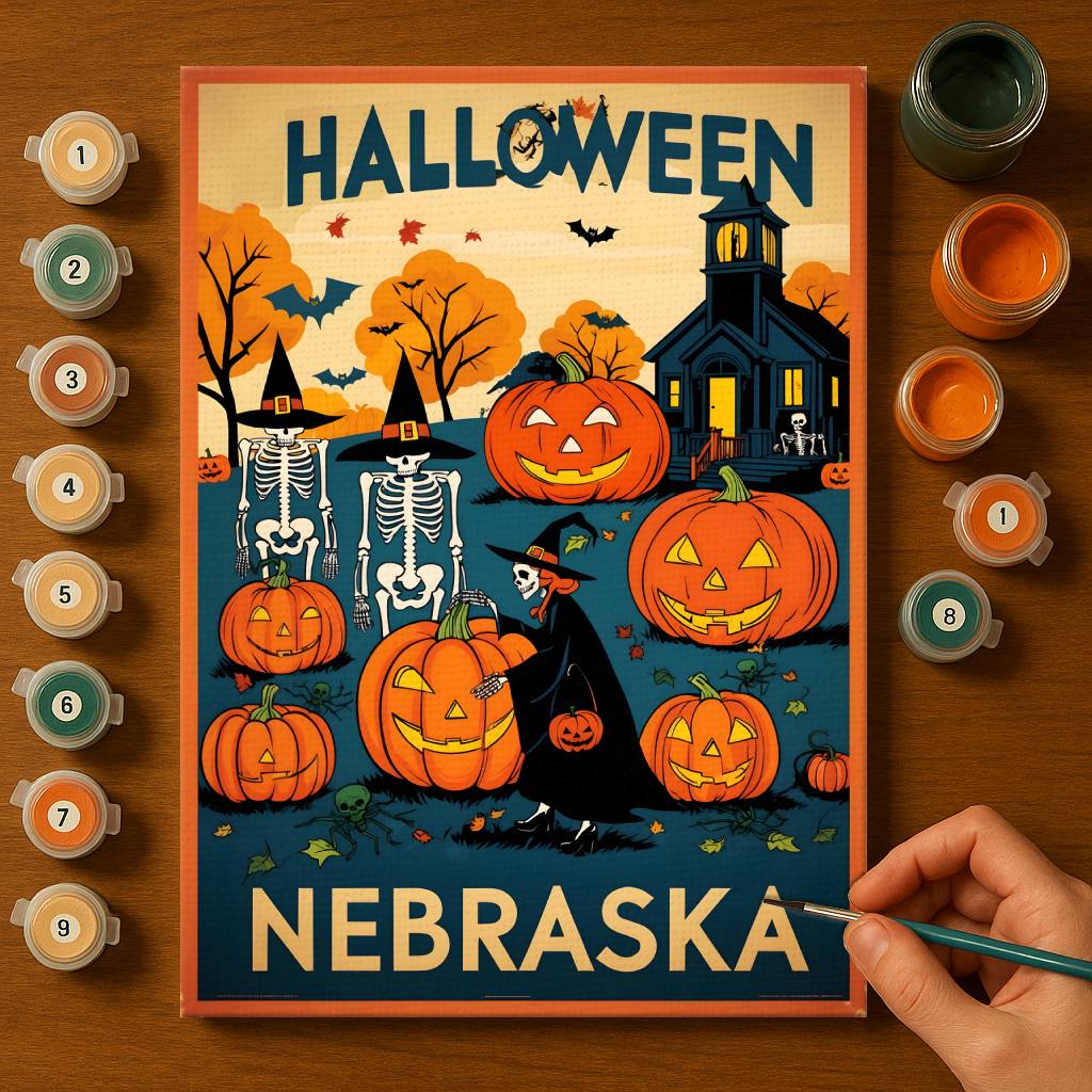 Halloween Rhode Island US State - Paint by numbers kit
