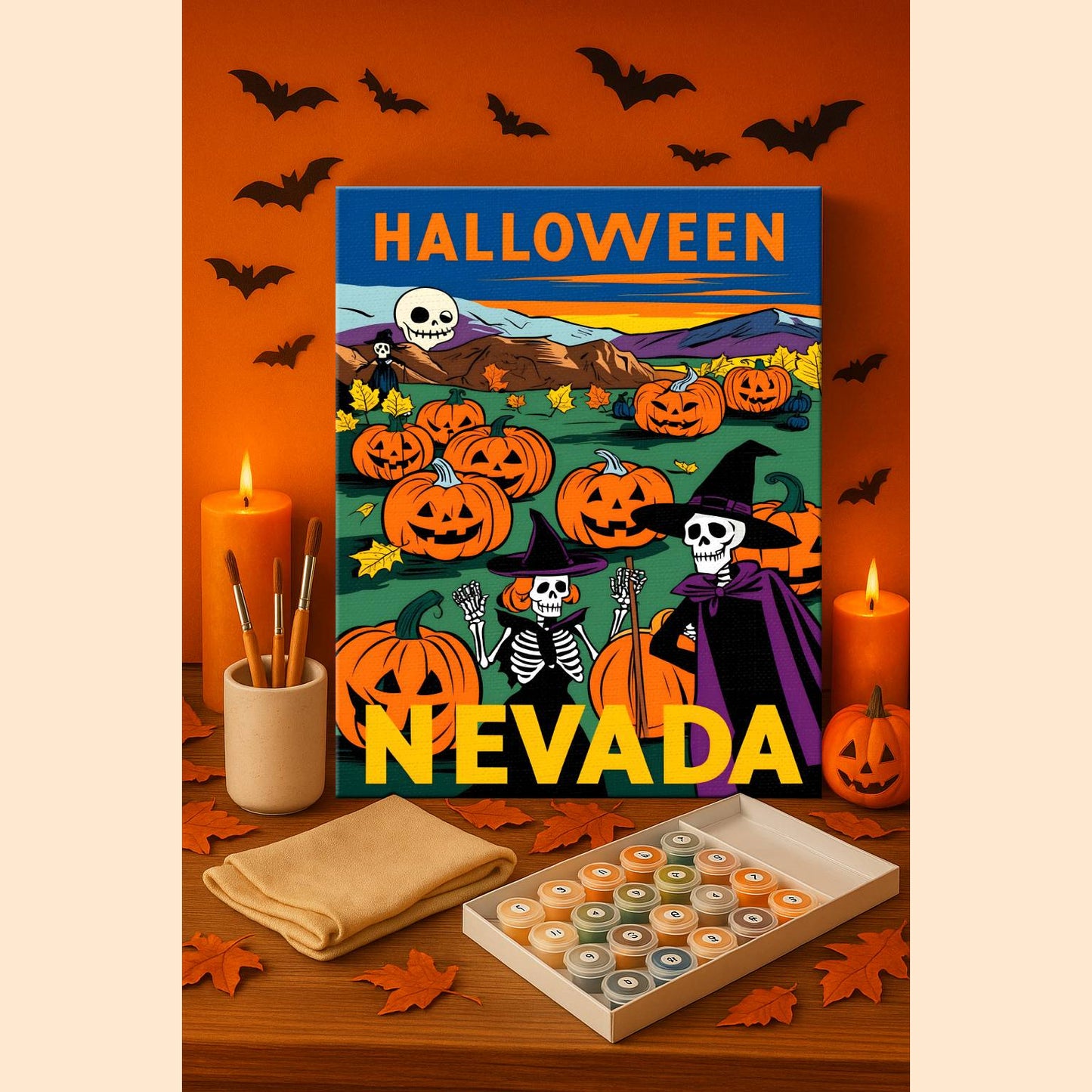 Halloween Nevada US State - Paint by numbers kit