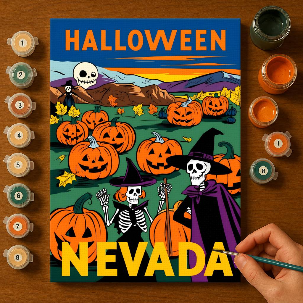 Halloween Nevada US State - Paint by numbers kit
