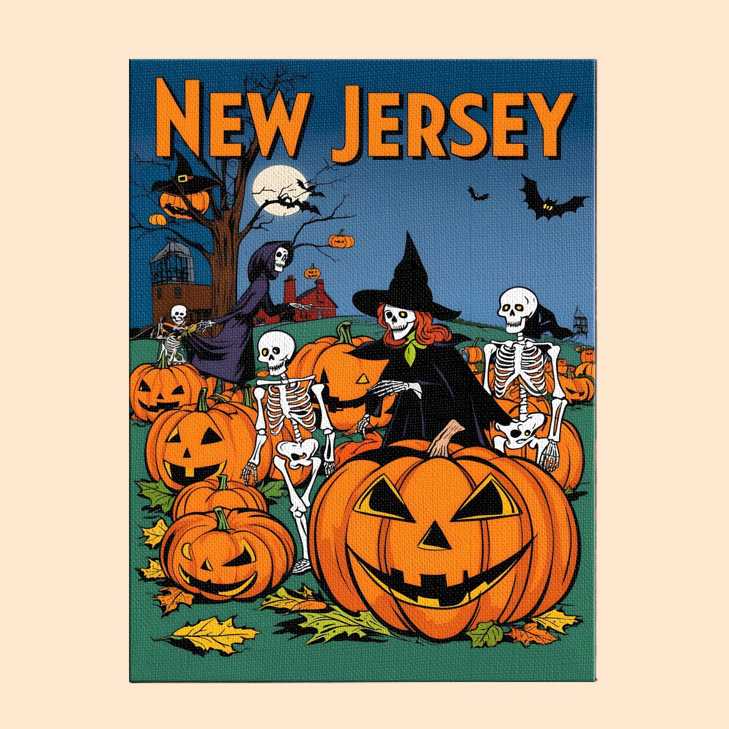 Halloween New Jersey US State - Paint by numbers kit