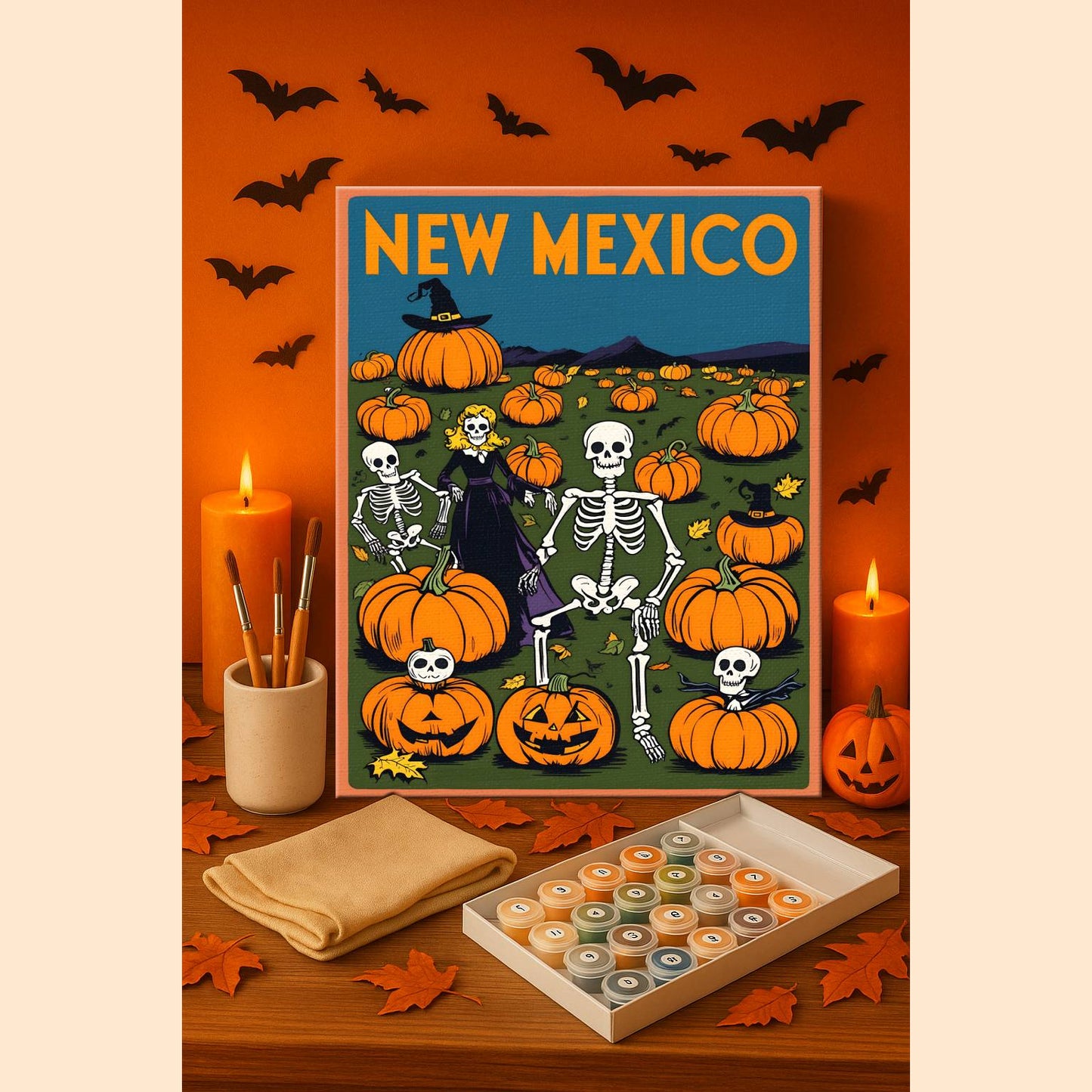 Halloween New Mexico US State - Paint by numbers kit