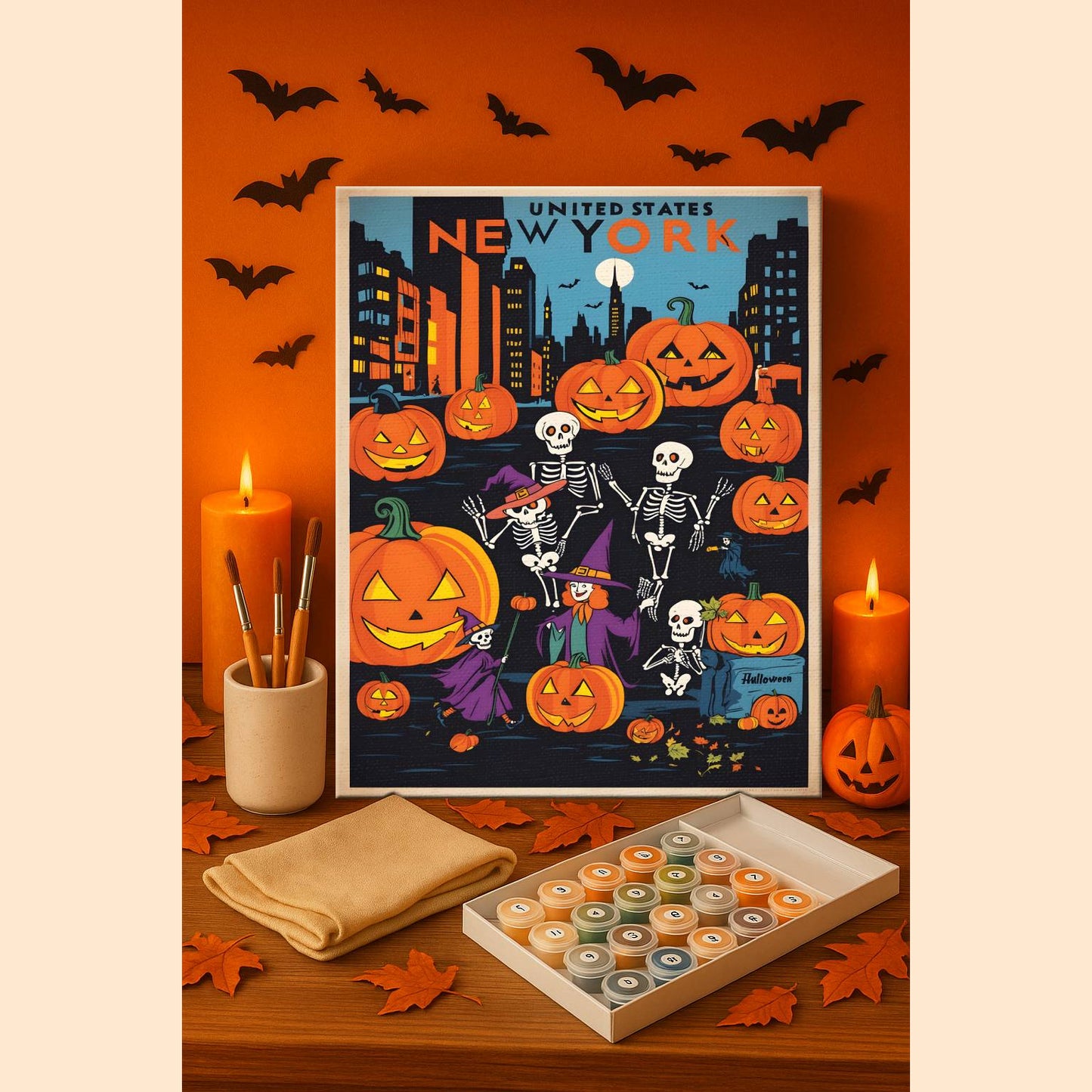 Halloween New York US State - Paint by numbers kit