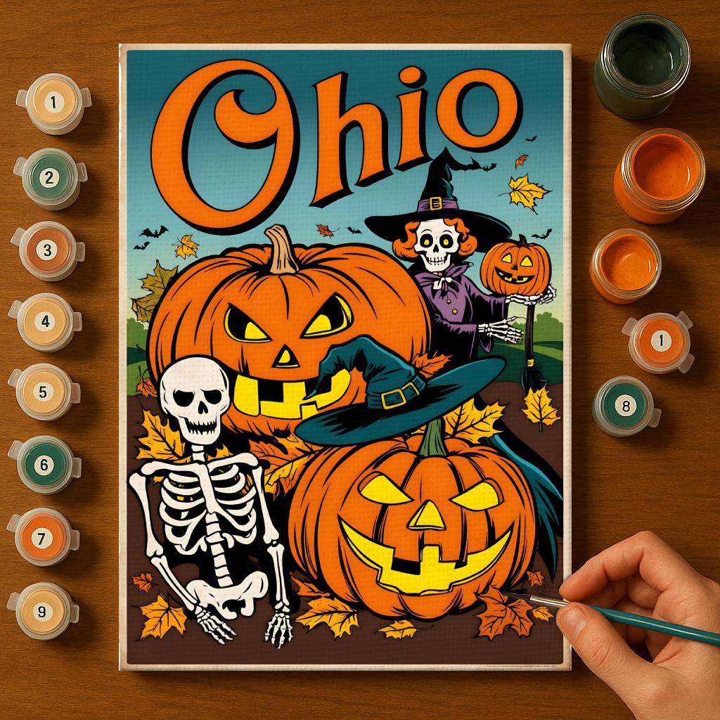 Halloween Ohio US State - Paint by numbers kit