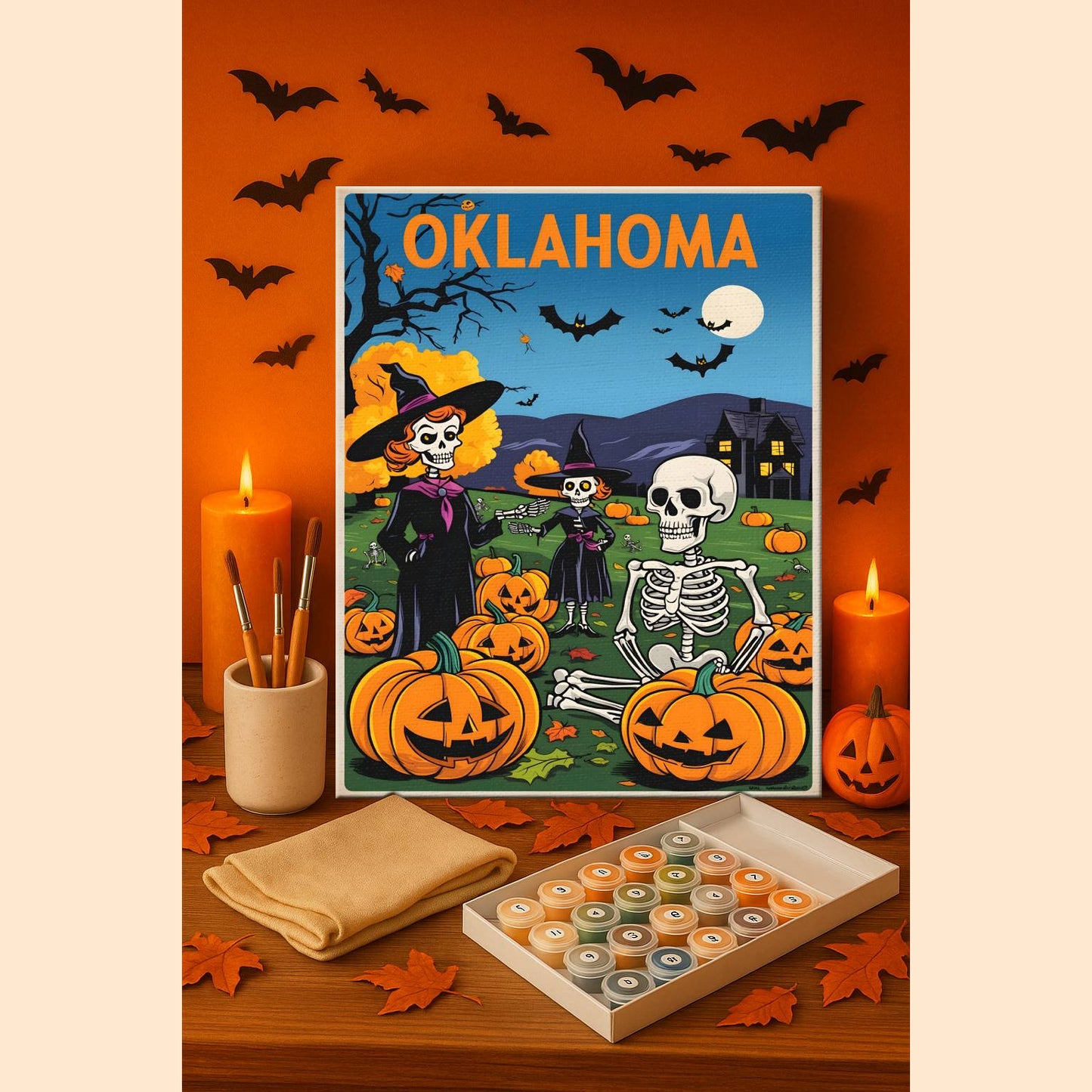 Halloween Oklahoma US State - Paint by numbers kit