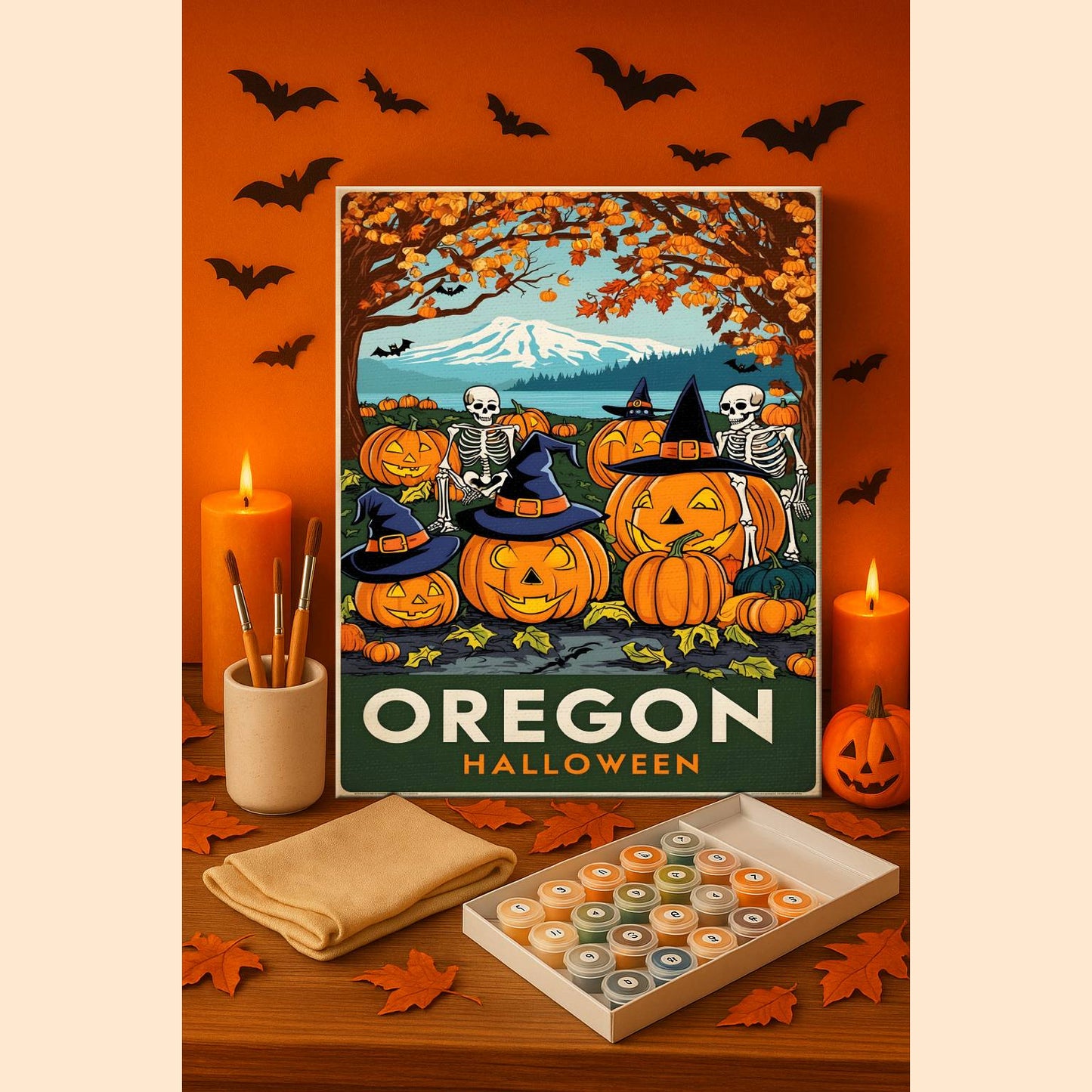 Halloween Oregon US State - Paint by numbers kit