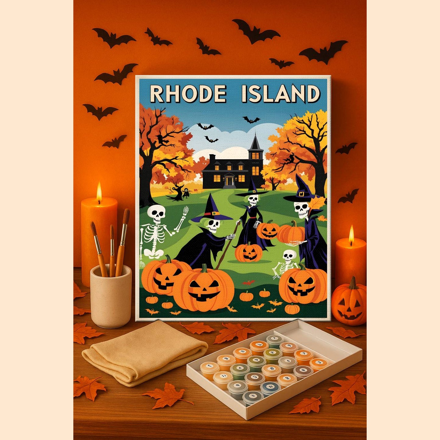 Halloween Rhode Island US State - Paint by numbers kit