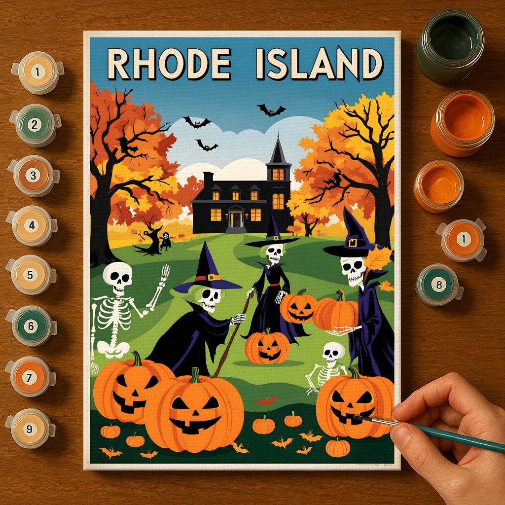 Halloween Rhode Island US State - Paint by numbers kit
