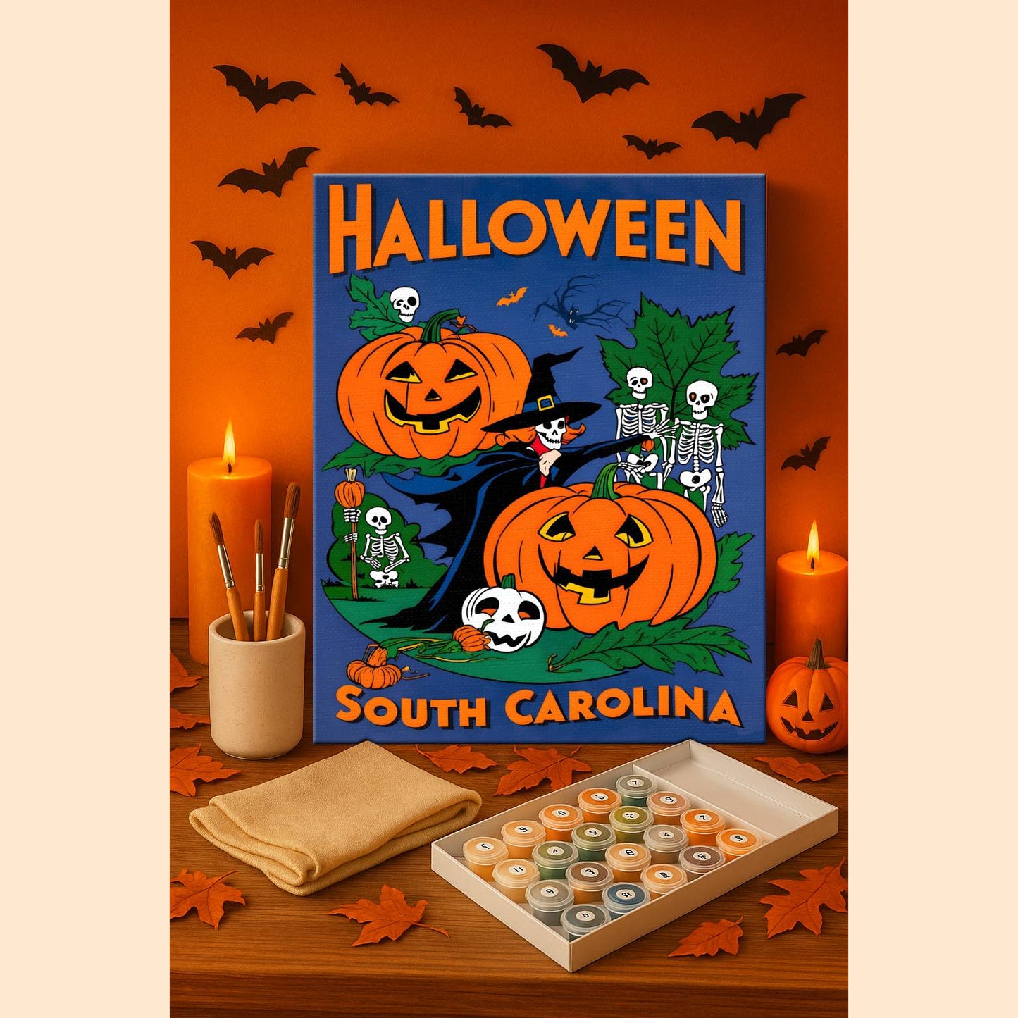 Halloween South Carolina US State - Paint by numbers kit