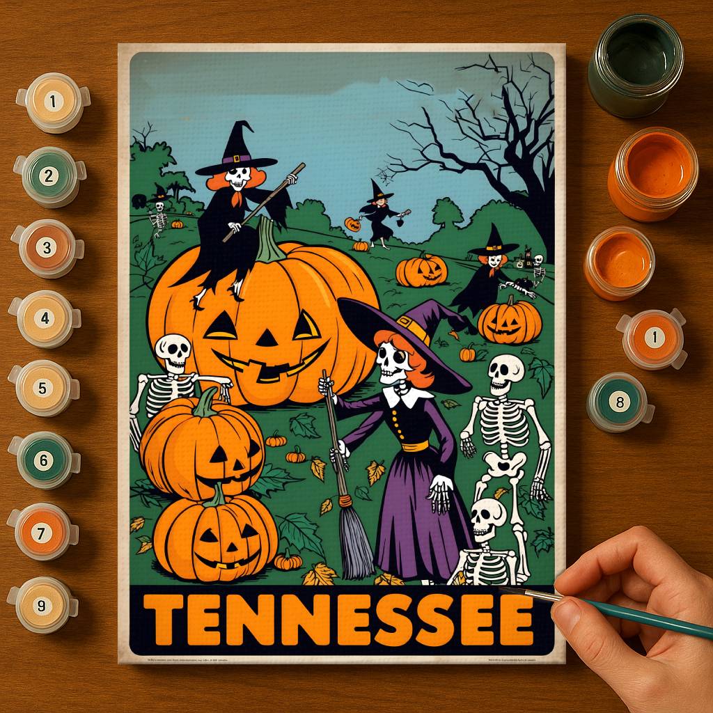 Halloween Tennessee US State - Paint by numbers kit