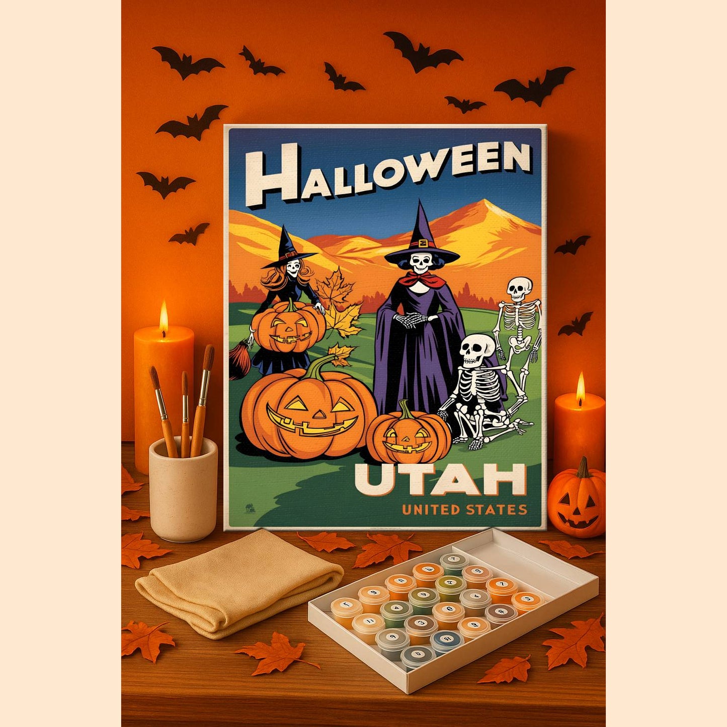 Halloween Utah US State - Paint by numbers kit