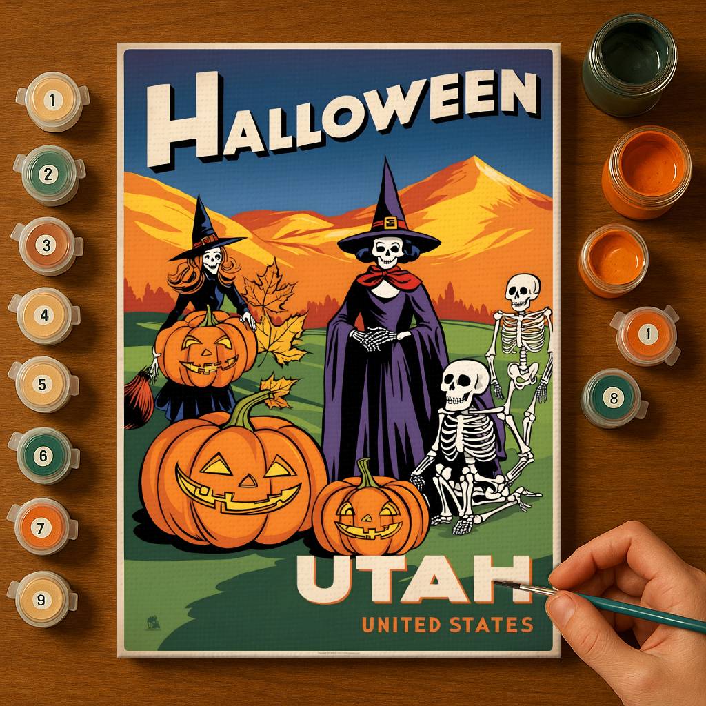 Halloween Utah US State - Paint by numbers kit