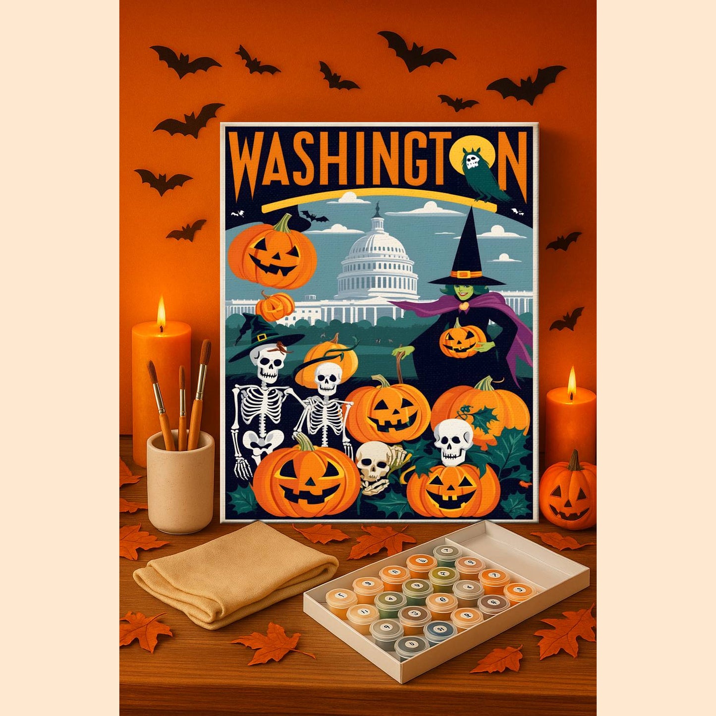 Halloween Washington US State - Paint by numbers kit