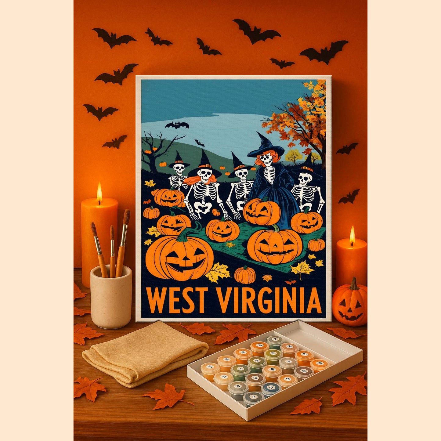 Halloween West Virginia US State - Paint by numbers kit