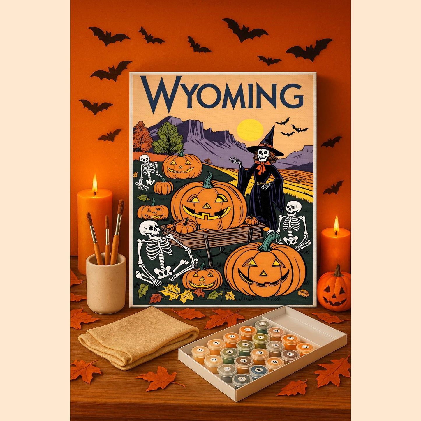 Halloween Wyoming US State - Paint by numbers kit