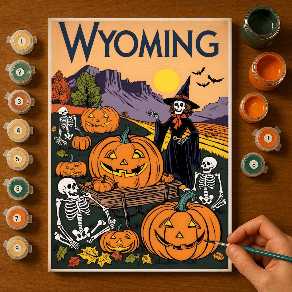 Halloween Wyoming US State - Paint by numbers kit
