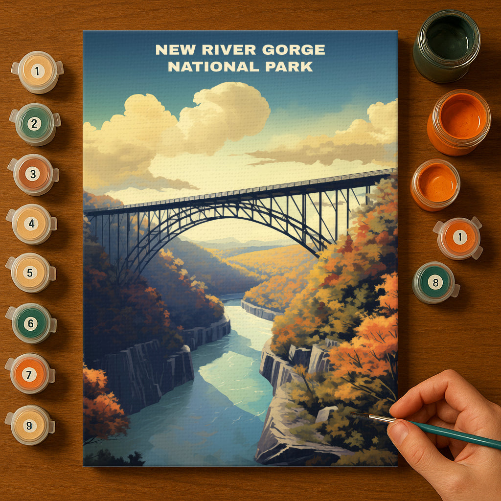 New River Gorge National Park | Paint by Numbers Kit EasyArtJoy