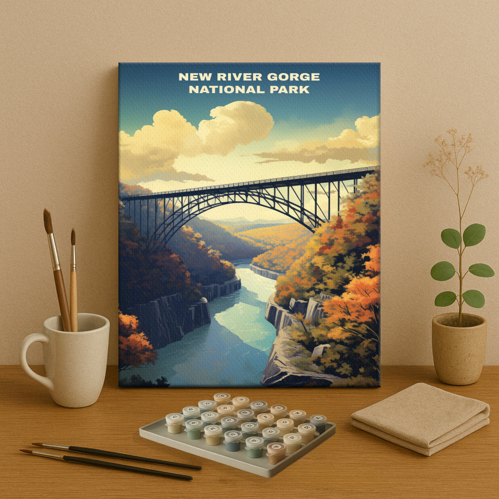 New River Gorge National Park | Paint by Numbers Kit EasyArtJoy
