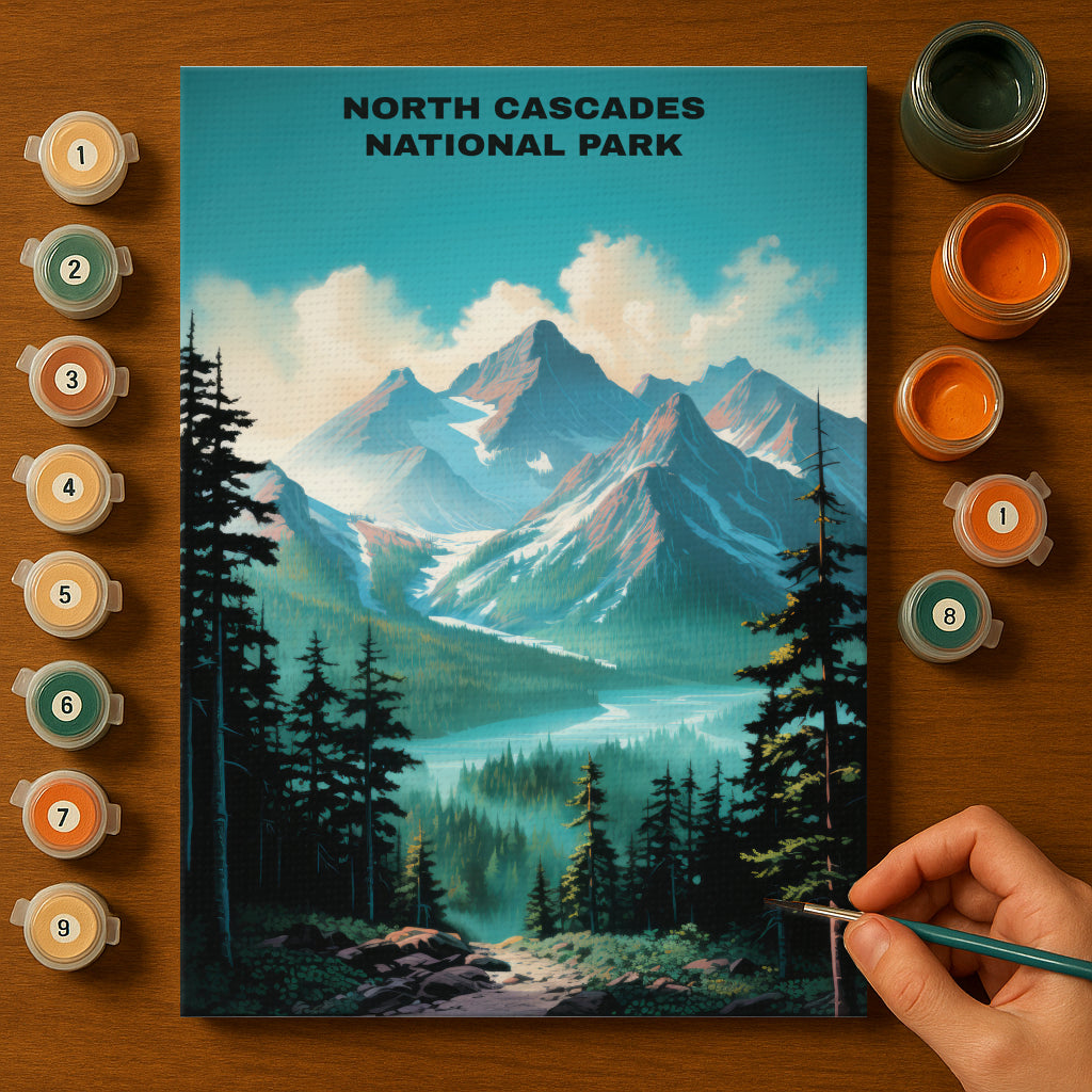 North Cascades National Park | Paint by Numbers Kit EasyArtJoy