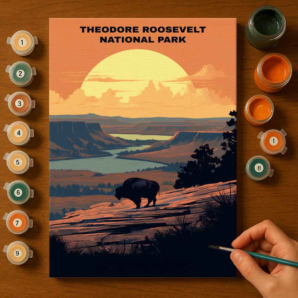 Theodore Roosevelt National Park | Paint by Numbers Kit EasyArtJoy