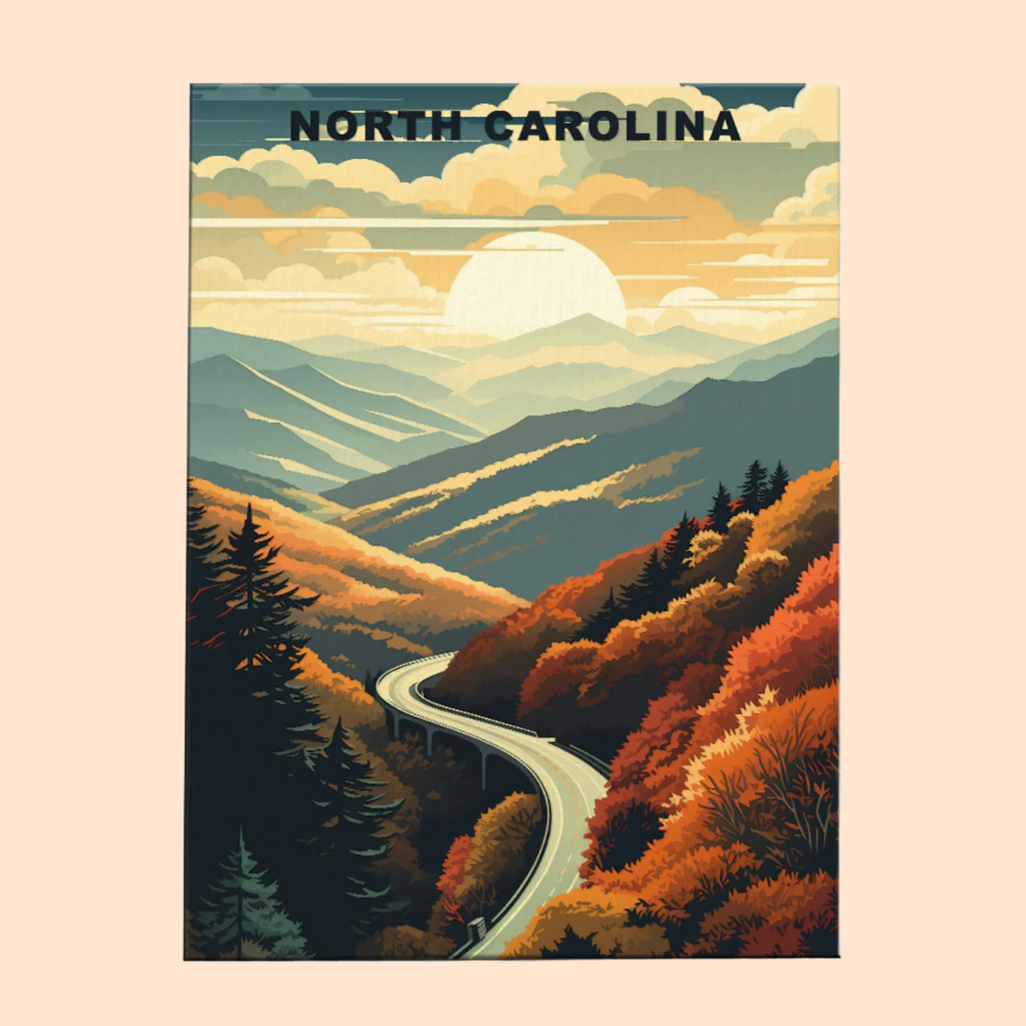 North Carolina U.S. State - Paint by Numbers Kit EasyArtJoy