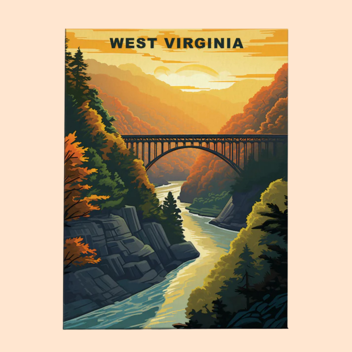 West Virginia U.S. State - Paint by Numbers Kit EasyArtJoy